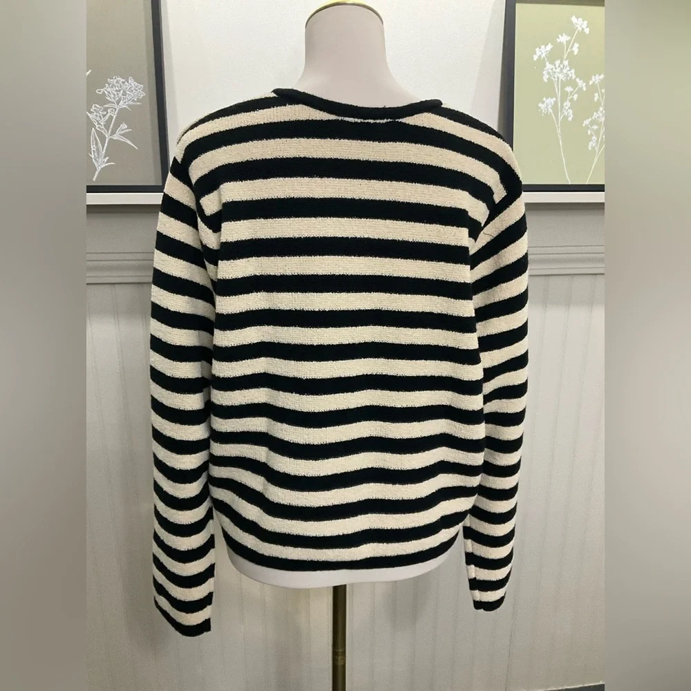 ✨ KUT from the Kloth Black & Beige Stripe Cardigan – XL ✨